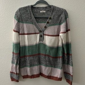 medium multi colored buttoned sweater